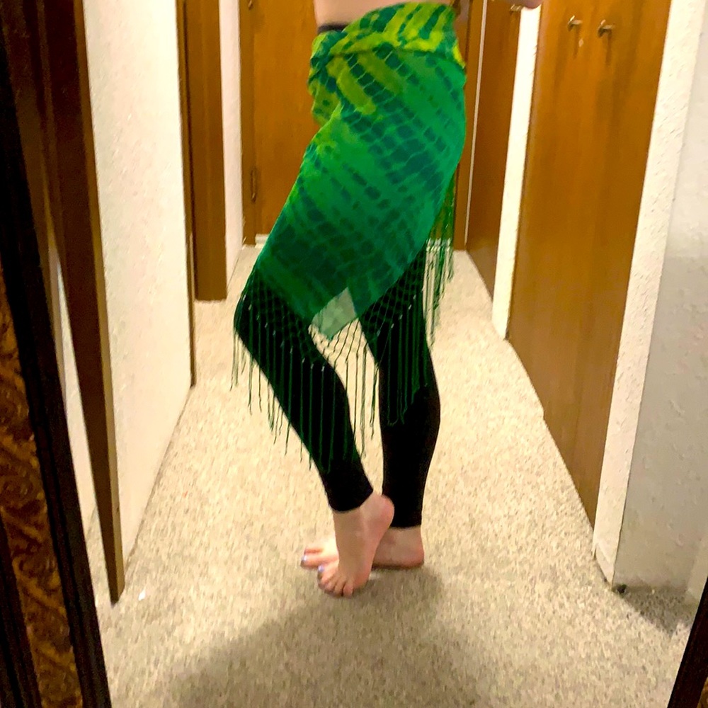 Gorgeous Green & Yellow Belly Dancing Scarf